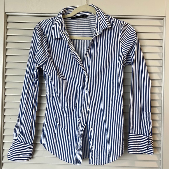 Zara stripe blue button down - Picture 1 of 3